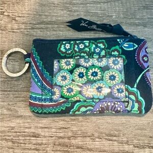Vera Bradley ID Window Floral Pouch w/ Key Ring